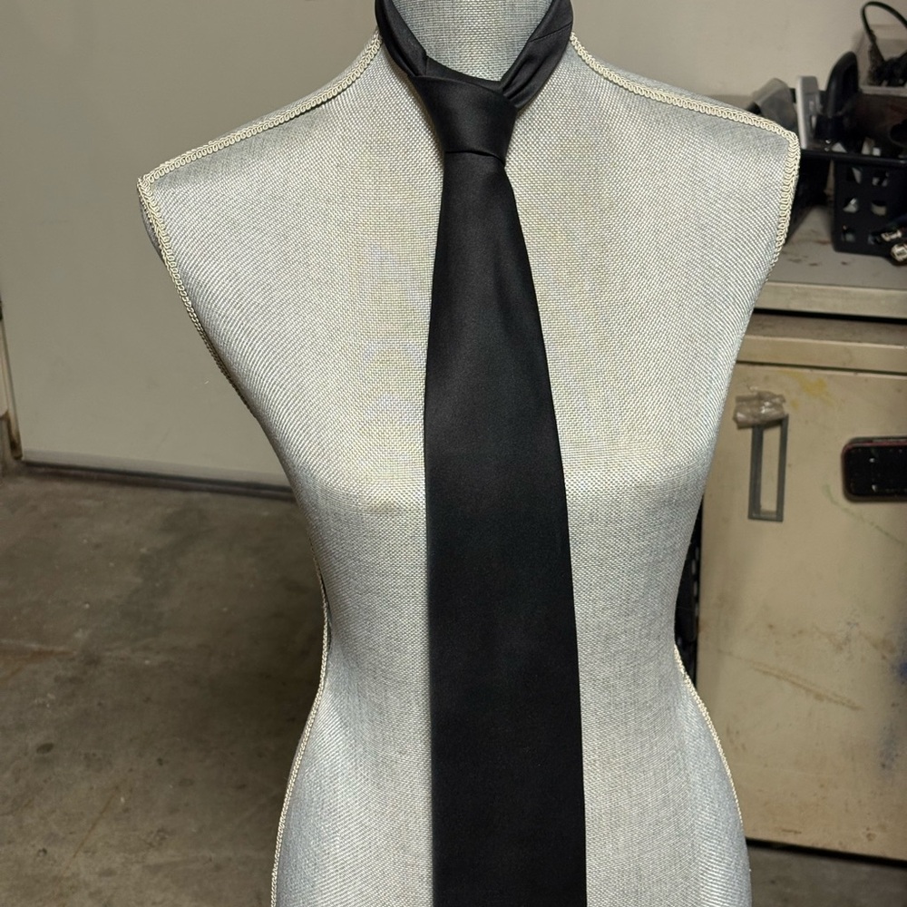 Men’s Black Satin Tie - Sleek Formal Accessory